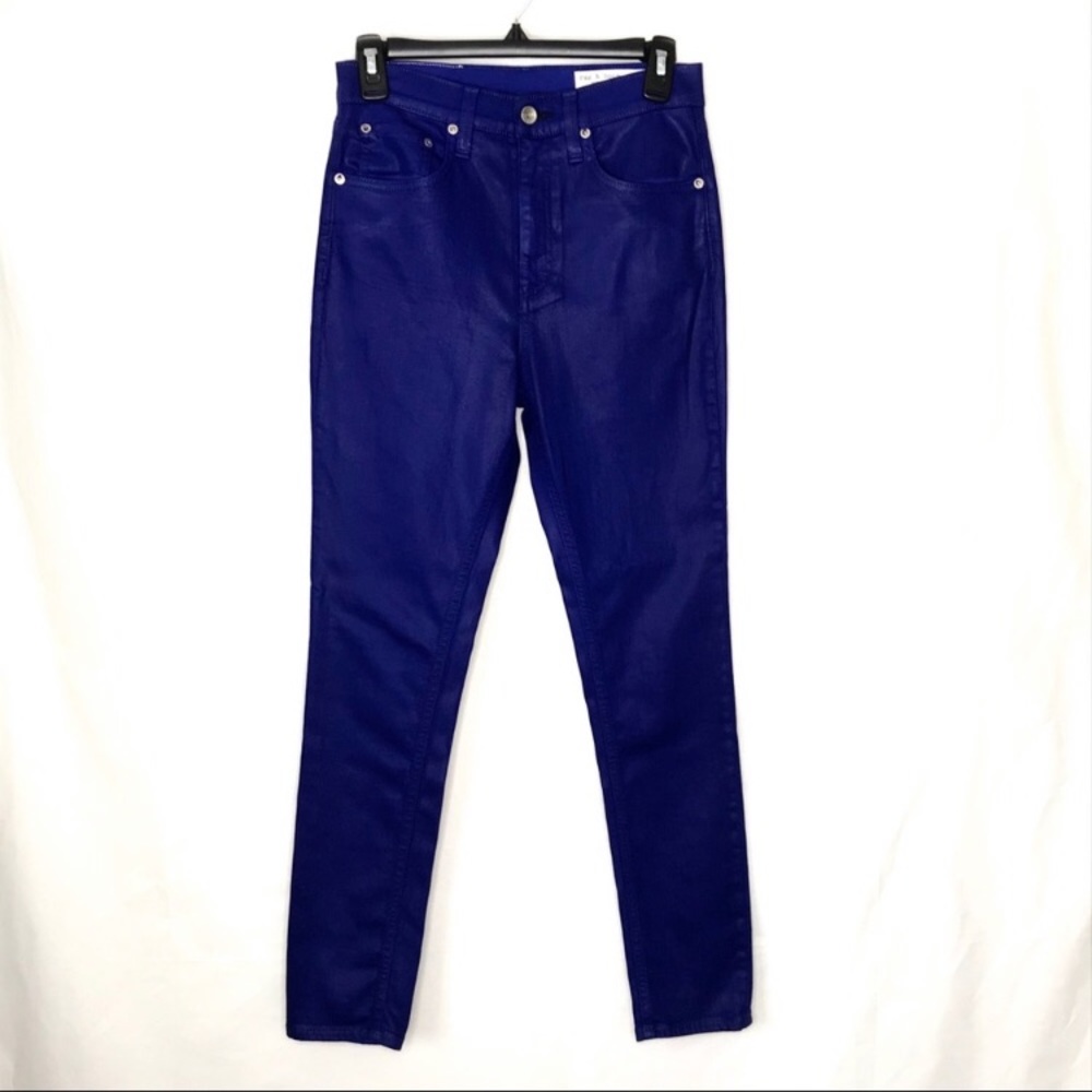 RAG & BONE High Rise Ankle Skinny Coated Jeans NWT - Picture 4 of 10